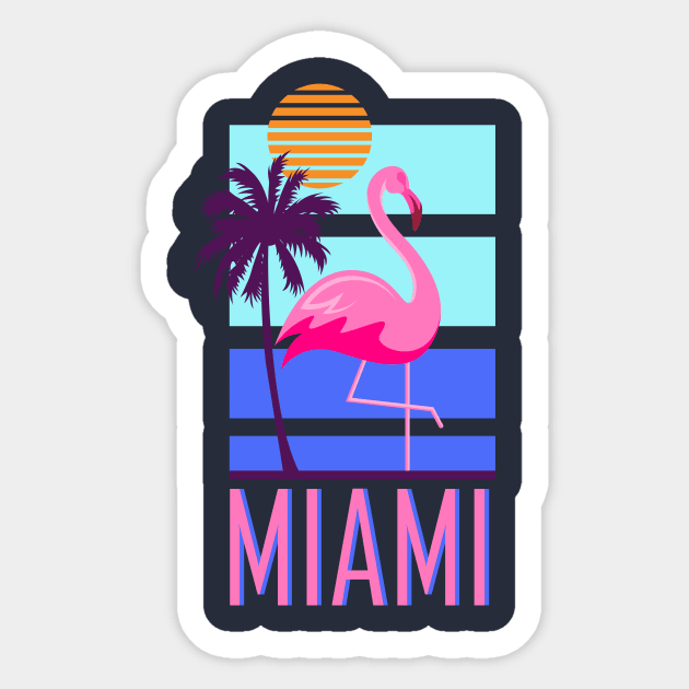 Miami Florida Flamingo Sticker by Brobocop